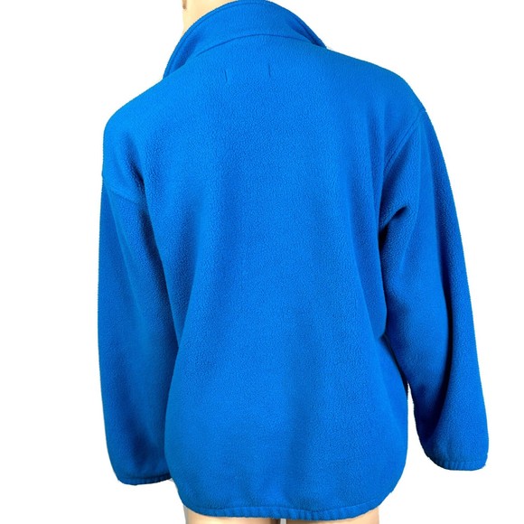 Land's End Womens Polartec Fleece Sweater Jacket Full Zip Sweatshirt Size L Blue - Picture 6 of 13